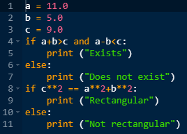 Даны действительные числа x y x. Выяснить существует ли треугольник с длинами сторон x y z. Даны действительные числа x y z треугольник. Определите из трех вещественных чисел x y z. Определить существование треугольника по трем сторонам Python.